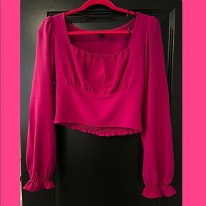Forever 21 Pink/Fuchsia Balloon Arm Top